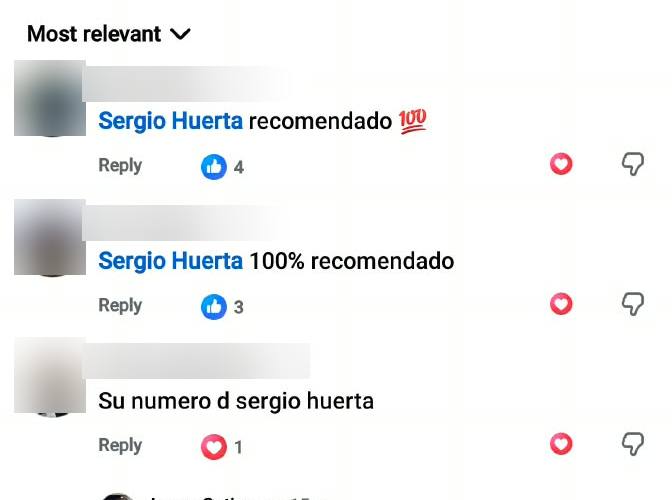 Facebook comments recommending The Tint Guy, names and photos blurred