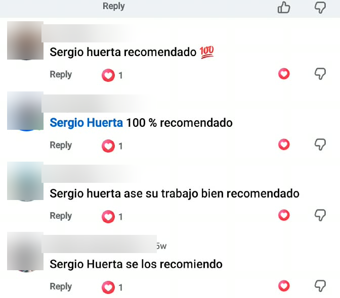 More Facebook comments recommending The Tint Guy, names and photos blurred